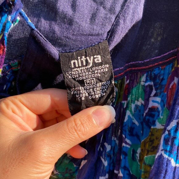 Vintage Butterfly Print Peasant Blouse Size Small - Picture 4 of 5